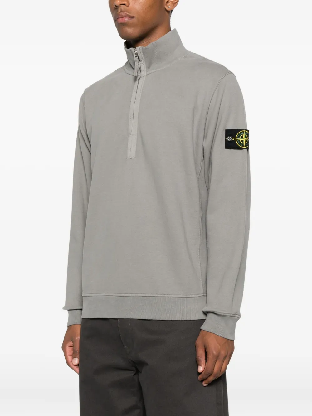 Stone Island brushed-finish fleece sweatshirt Grijs