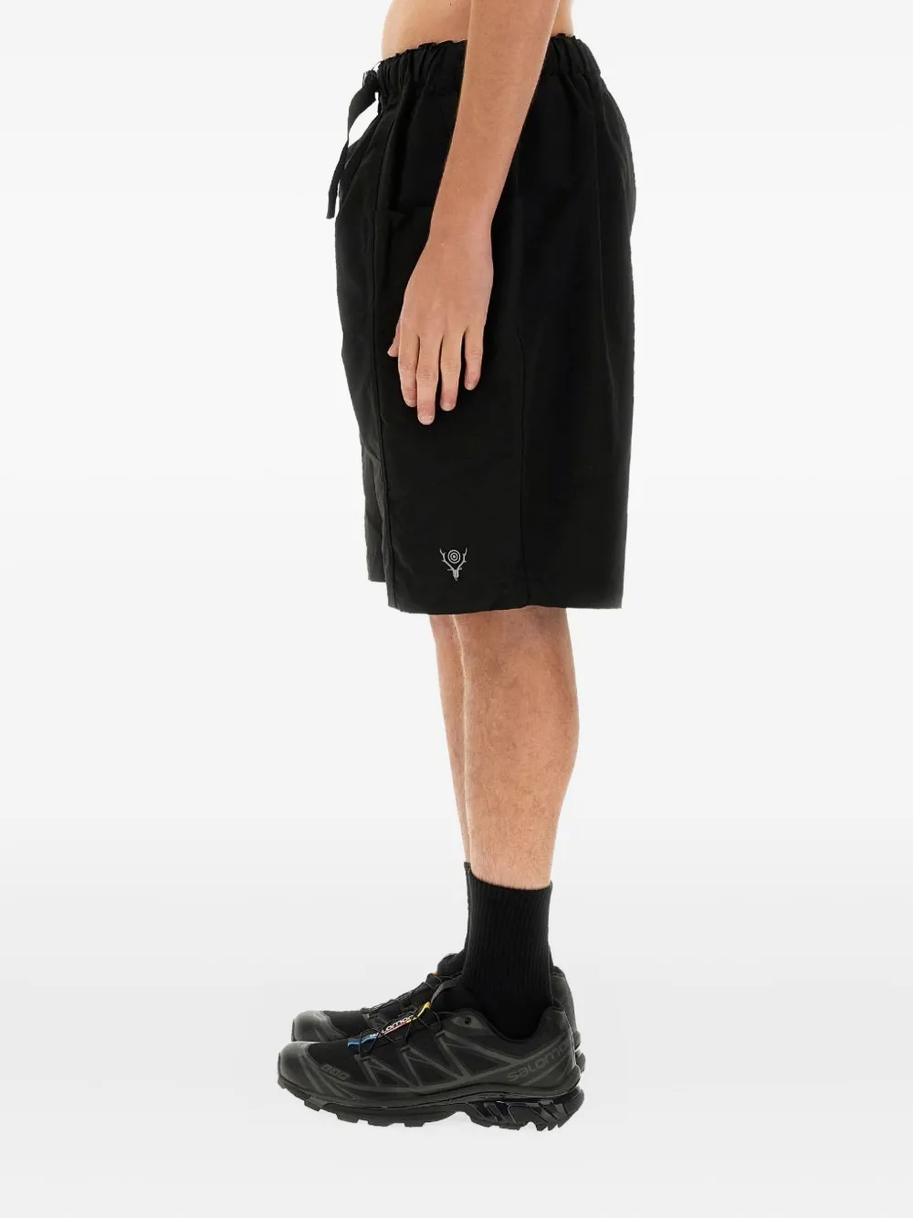 South2 West8 Elasticated-waistband Bermuda Shorts - Black 