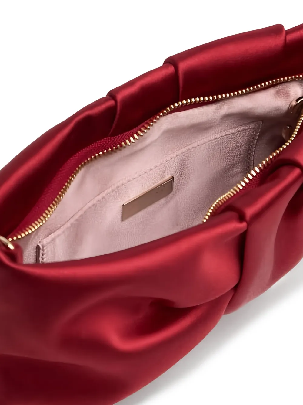 Jimmy Choo Bonny geplooide satijnen clutch Rood