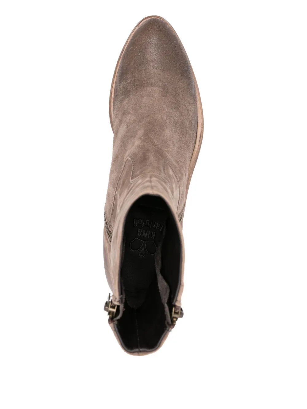 KING TARTUFOLI 55mm zip-detail block-heel boots Brown