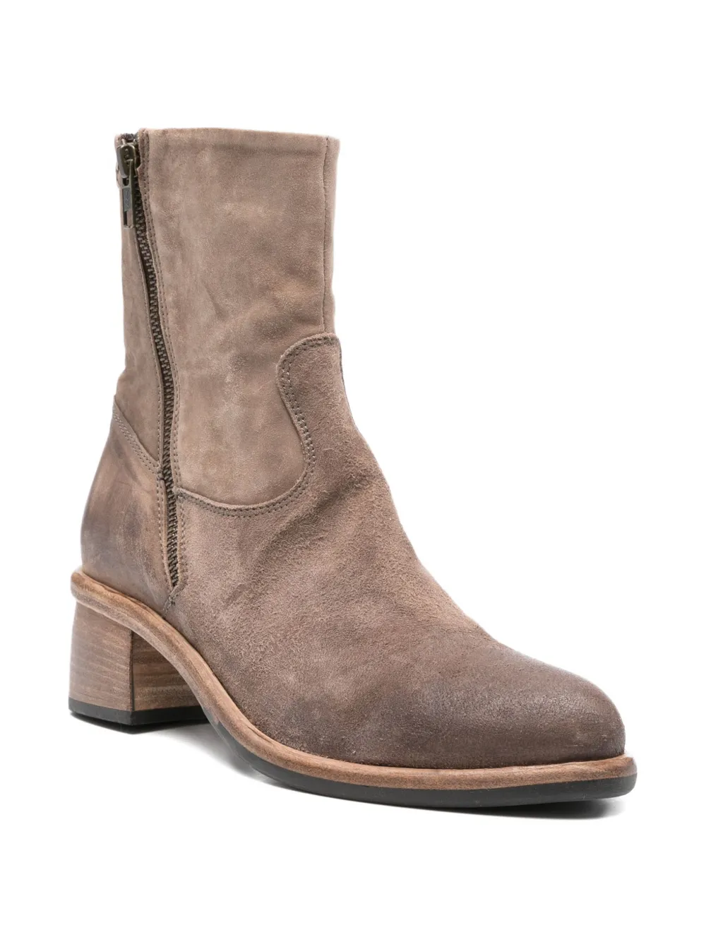 KING TARTUFOLI 55mm zip-detail block-heel boots Brown