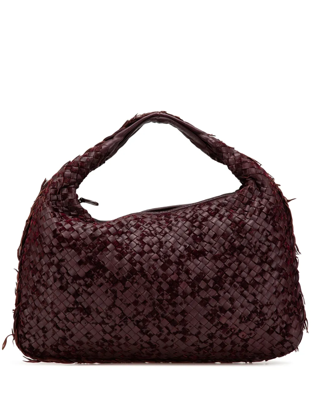 Bottega Veneta Pre-Owned 2012-2025 Medium Nappa Velours Intrecciato Fuzzy Veneta hobo bag | Red | Image 1