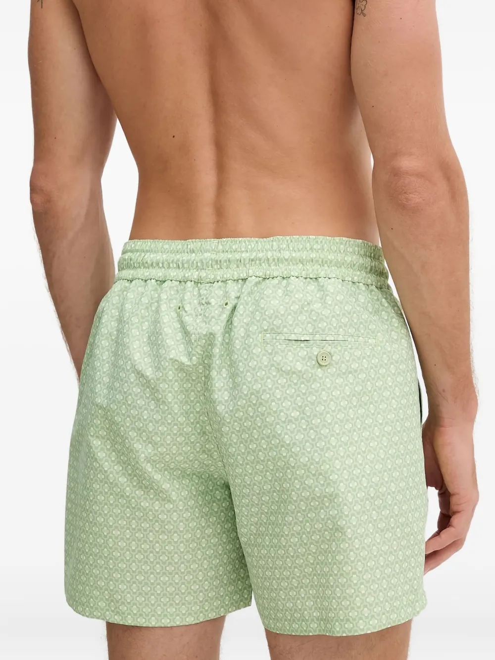 Frescobol Carioca Rio Swim Shorts Ipanema Micro Print 4 Pistachio In Green