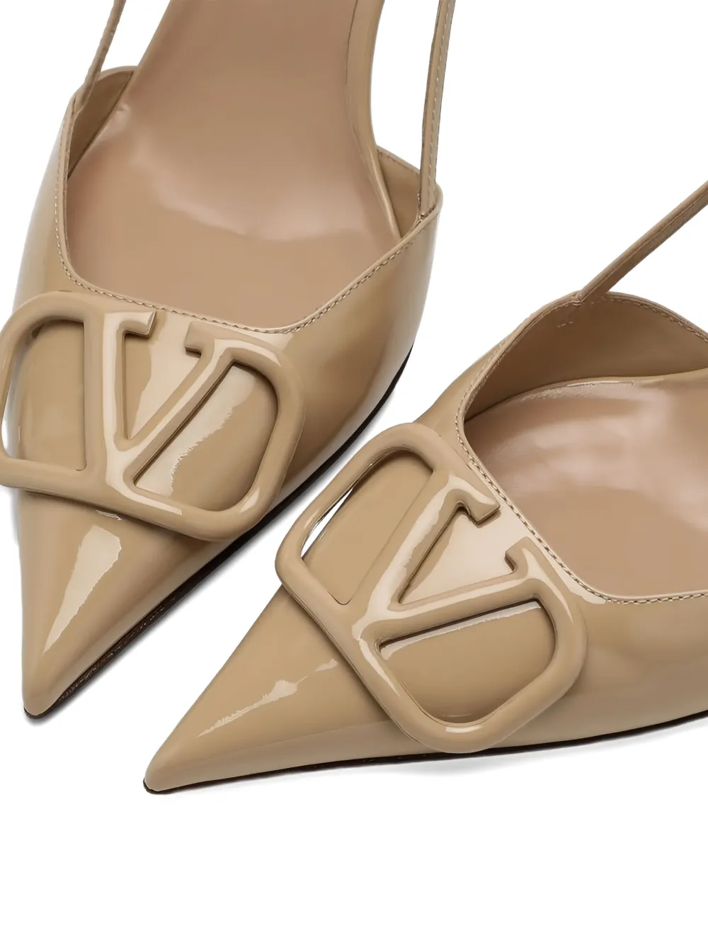 Valentino Garavani 80mm VLogo Signature slingback pumps Neutrals