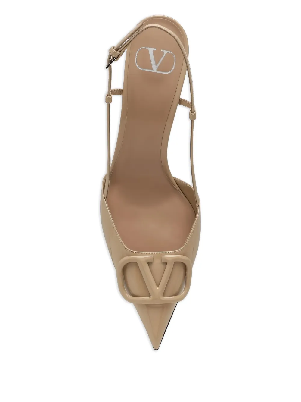 Valentino Garavani 80mm VLogo Signature slingback pumps Neutrals