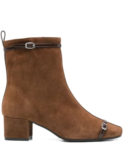 Carel Paris  50mm buckle-detail suede ankle boots