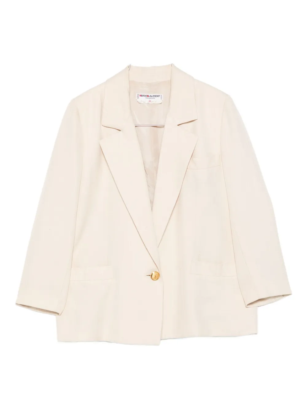 Pre-owned Saint Laurent 1990s Silk Blazer In Neutral