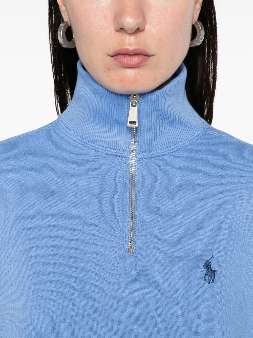 Polo Ralph Lauren Katoenen sweater met halve rits Blauw