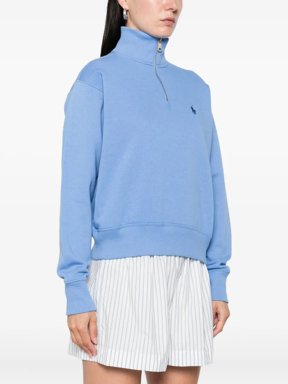 Polo Ralph Lauren Katoenen sweater met halve rits Blauw