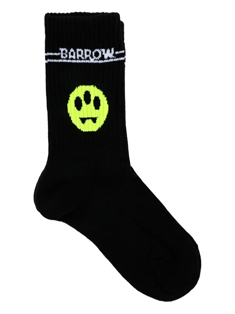 Barrow kids Drie paar geribbelde sokken met smileyprint Wit