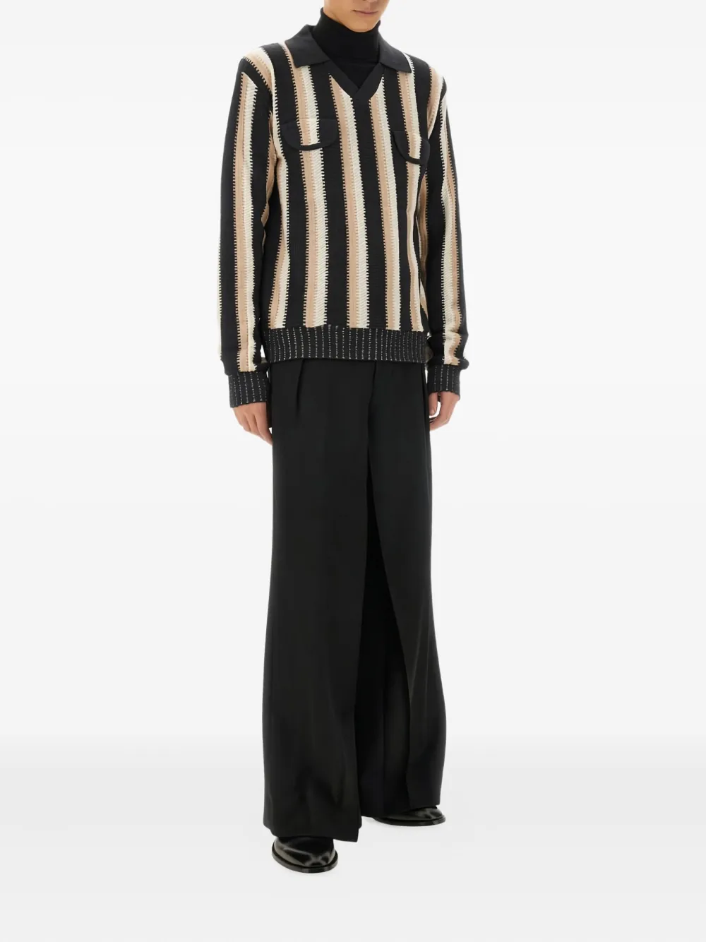 Sasquatchfabrix. striped flap-pocket sweater | Knitted Sweaters | Image 2