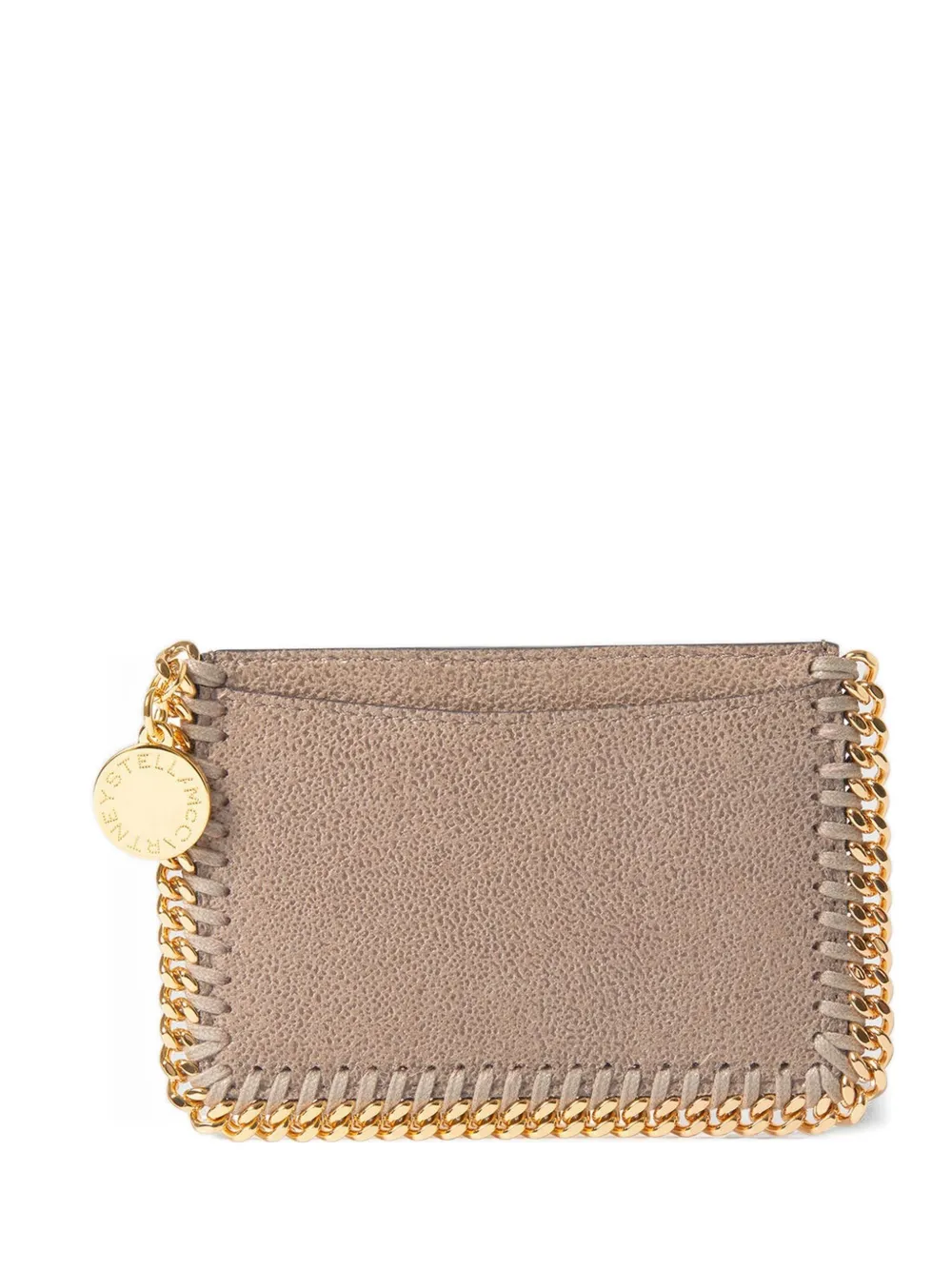 Stella Mccartney Falabella Chain-trim Card Holder In Neutral