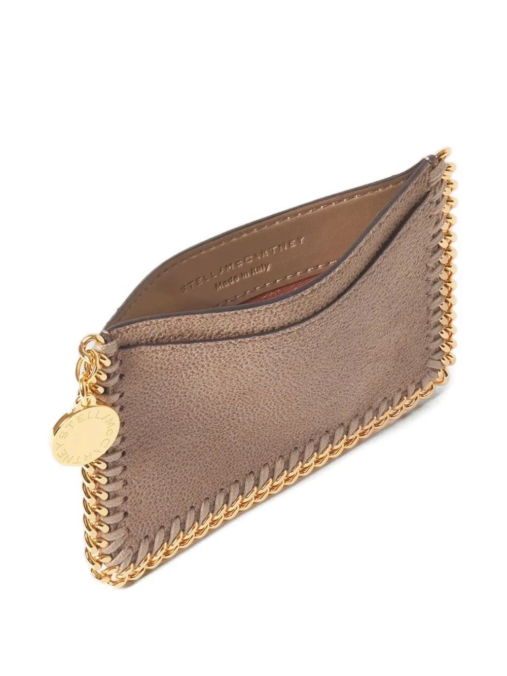 Stella Mccartney Falabella Chain-trim Card Holder In Neutral