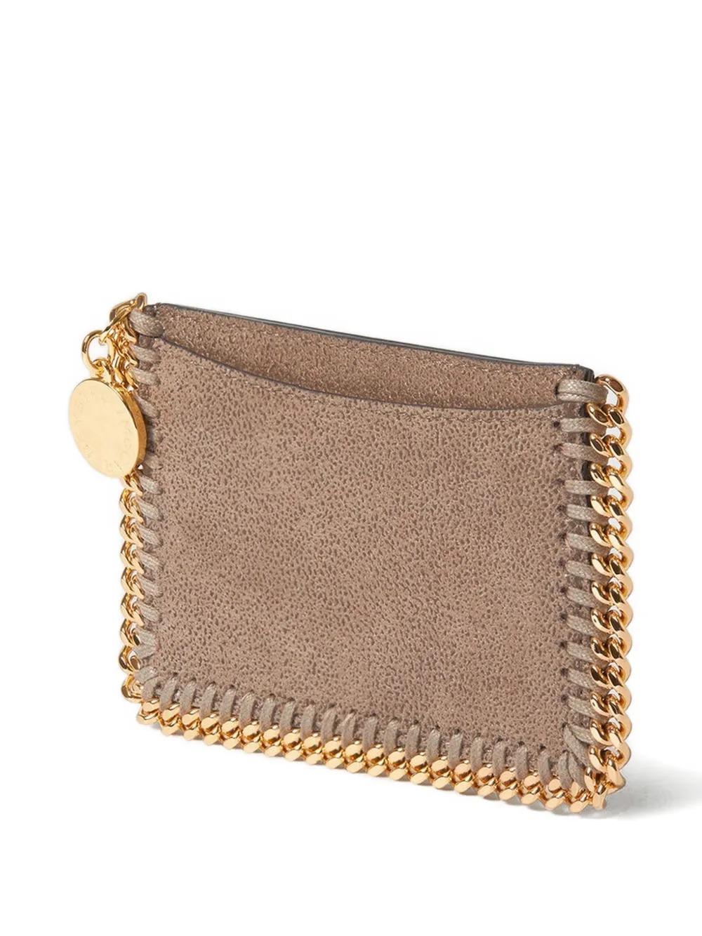 Stella Mccartney Falabella Chain-trim Card Holder In Neutral