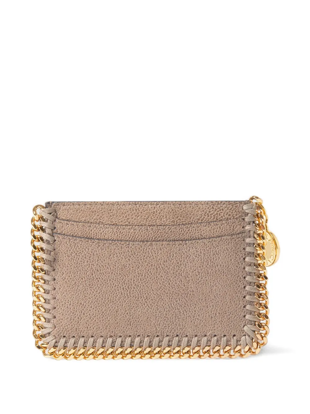 Stella Mccartney Falabella Chain-trim Card Holder In Neutral