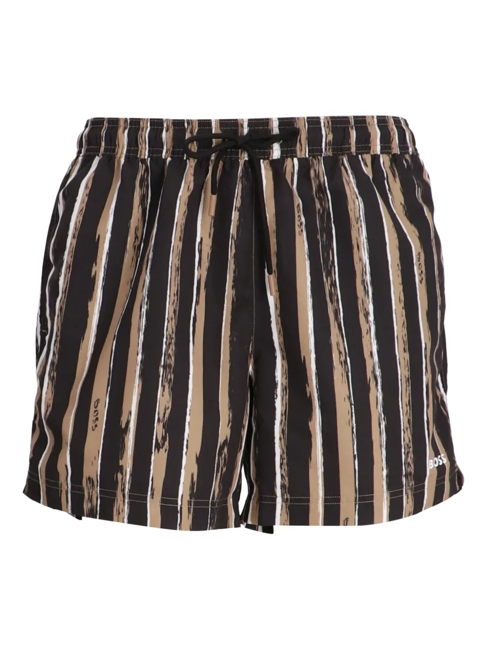 BOSS Gestreepte shorts Zwart