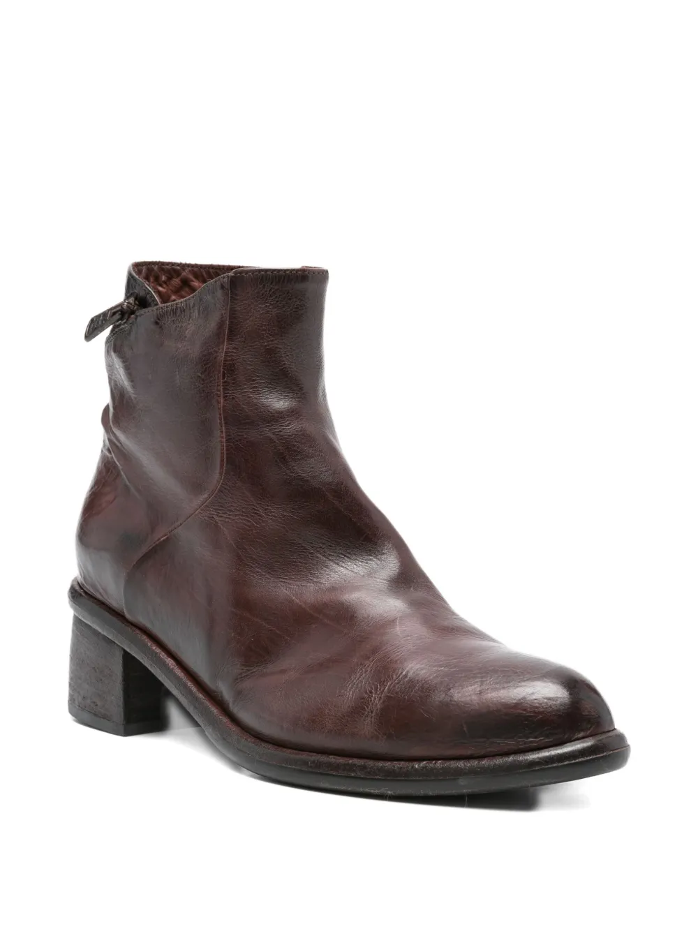 KING TARTUFOLI 50mm zip-detail block-heel boots Brown