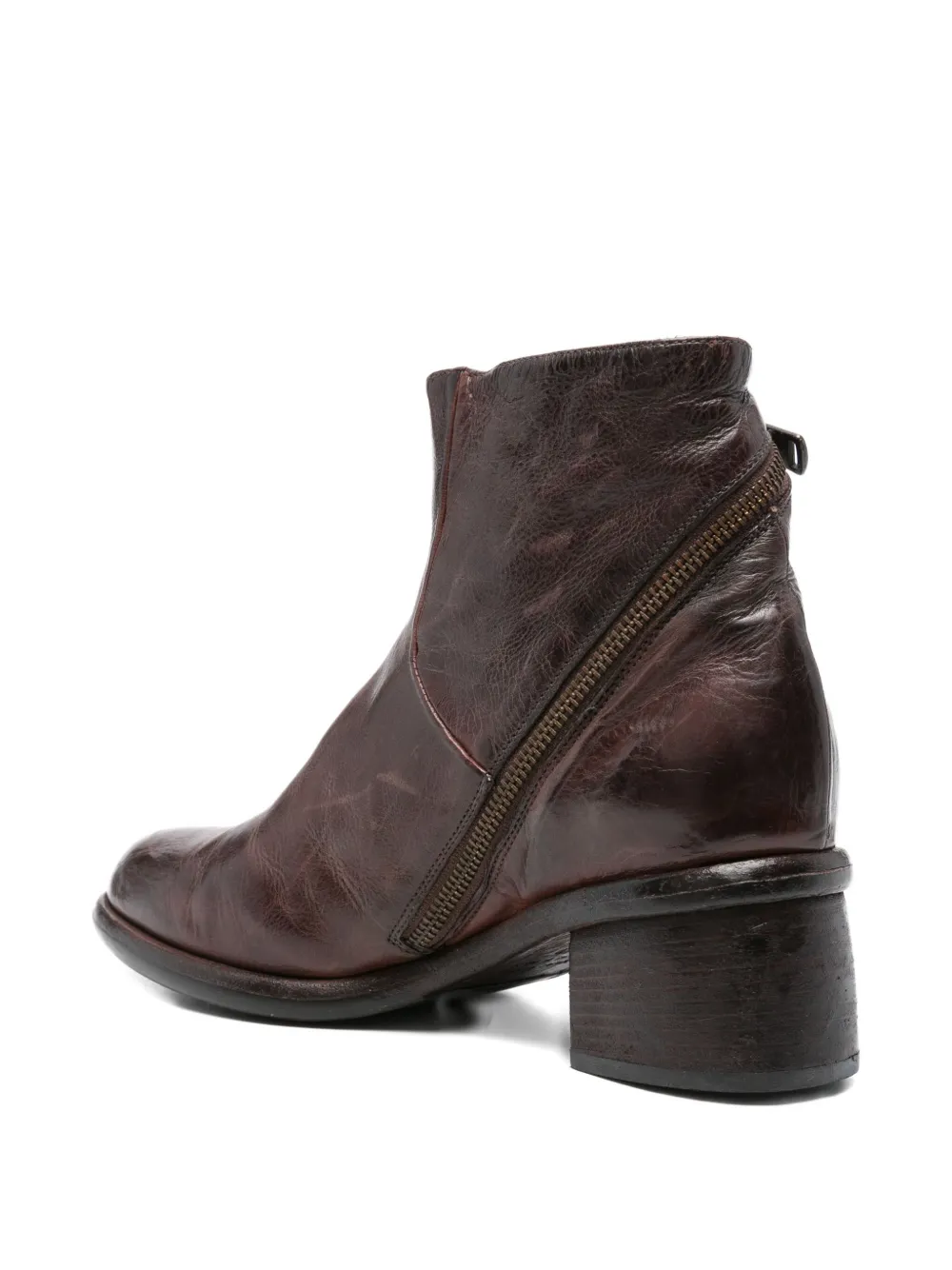 KING TARTUFOLI 50mm zip-detail block-heel boots Brown