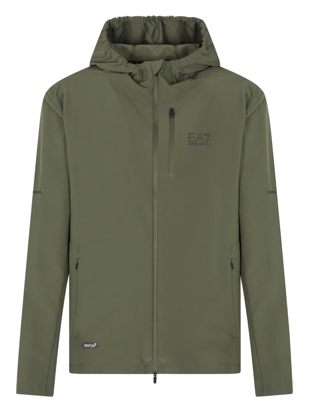 Ea7 Emporio Armani Felpa con cappuccio e zip - Verde