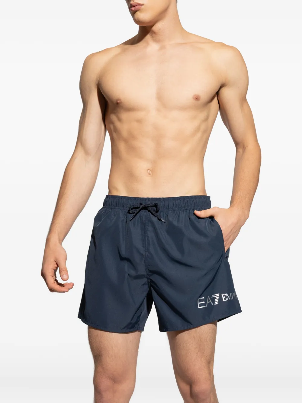 Ea7 Emporio Armani Zwembroek met logoprint Blauw