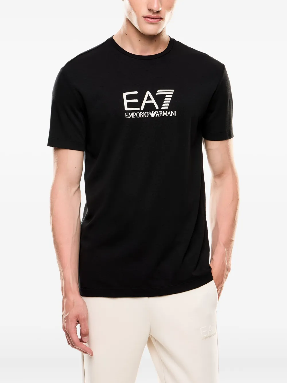 Ea7 Emporio Armani T-shirt met logoprint Zwart
