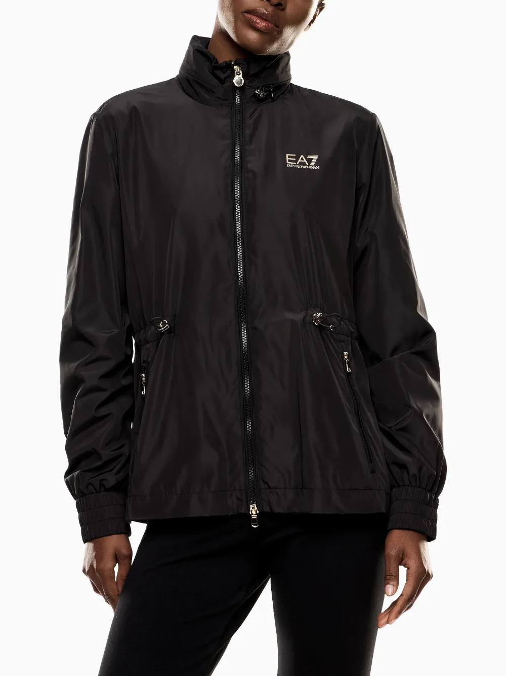 Ea7 Emporio Armani Bomberjack met trekkoordtaille Zwart