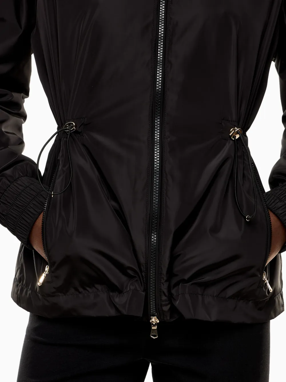 Ea7 Emporio Armani Bomberjack met trekkoordtaille Zwart