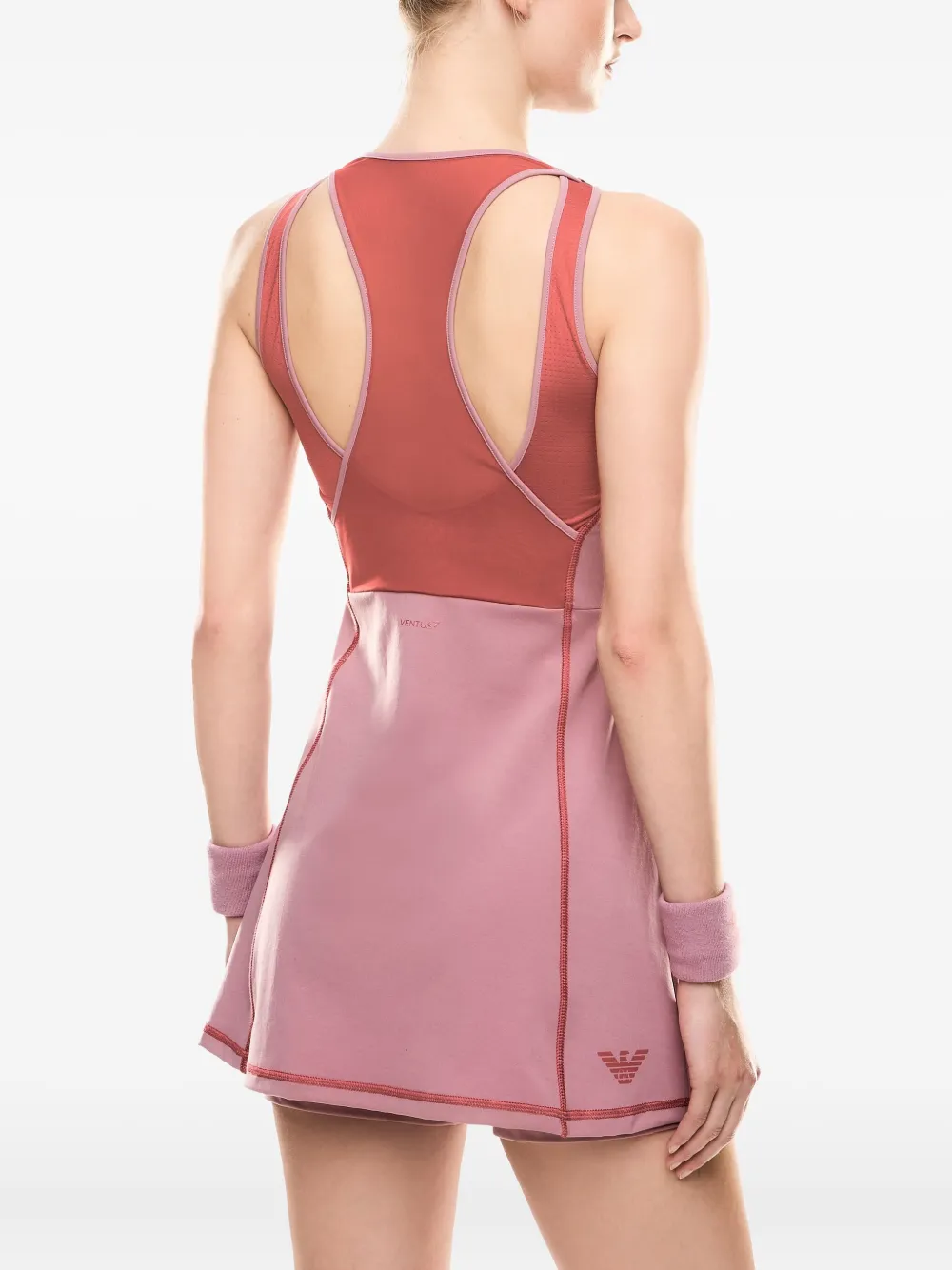 Ea7 Emporio Armani Tennis jurk met mesh vlakken Roze