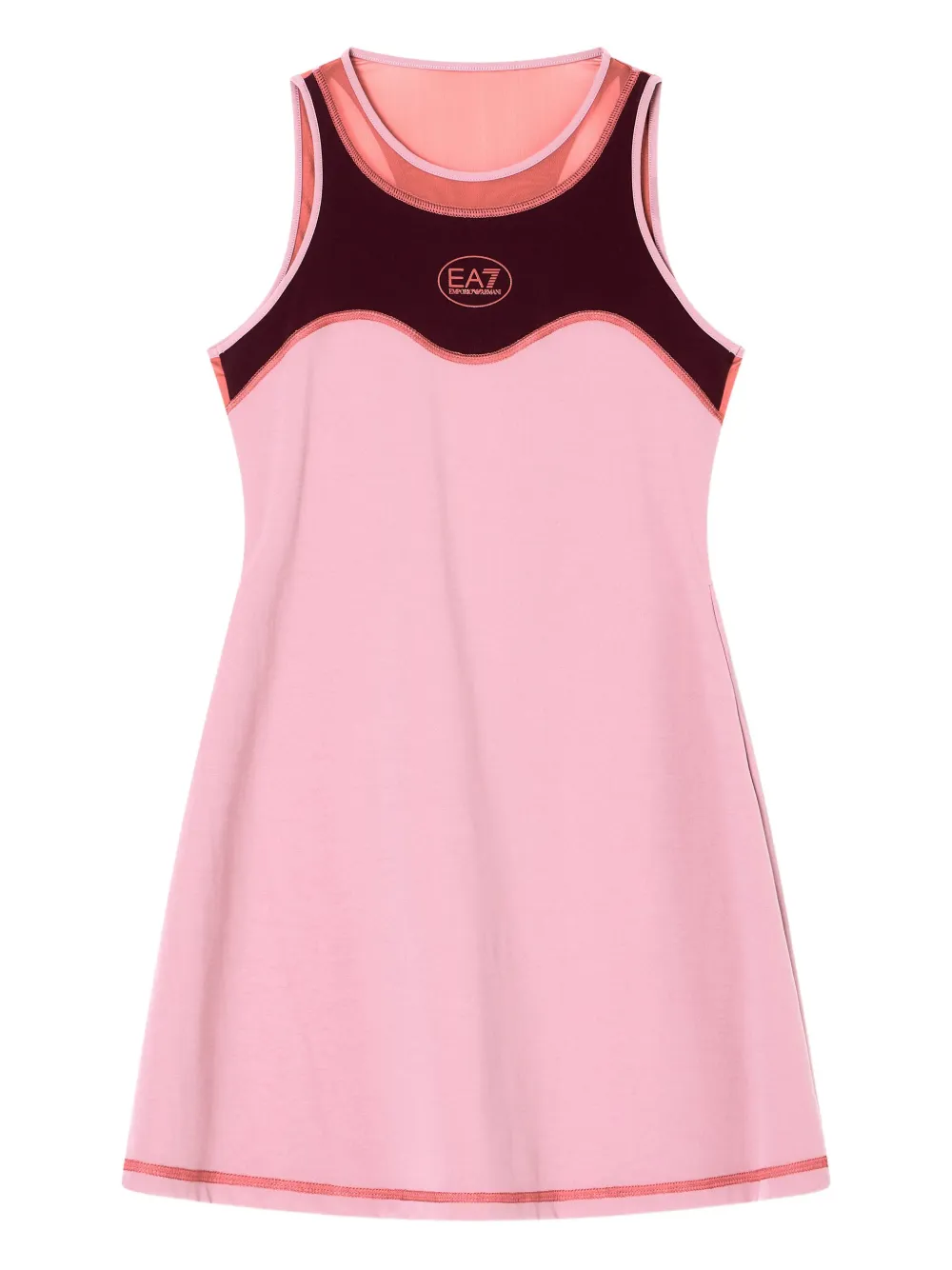 Ea7 Emporio Armani Abito con inserti in rete - Rosa