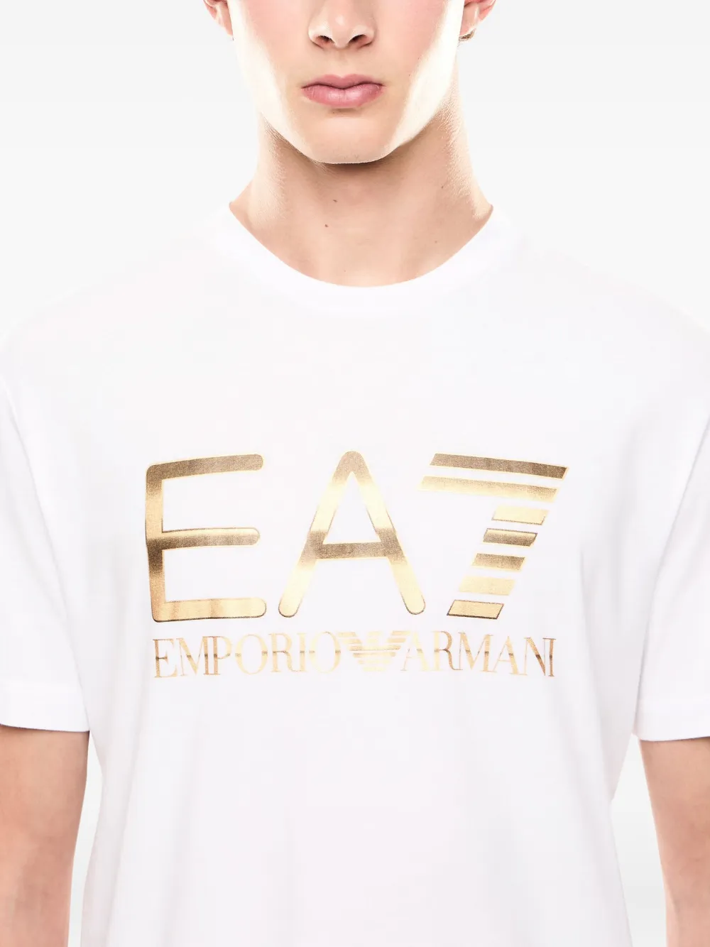 Ea7 Emporio Armani T-shirt met logoprint Wit
