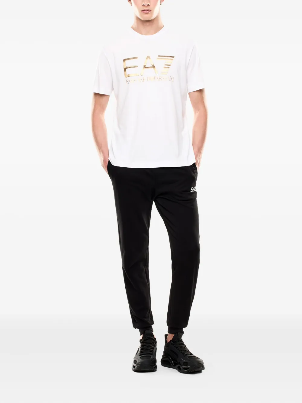 Ea7 Emporio Armani T-shirt met logoprint Wit