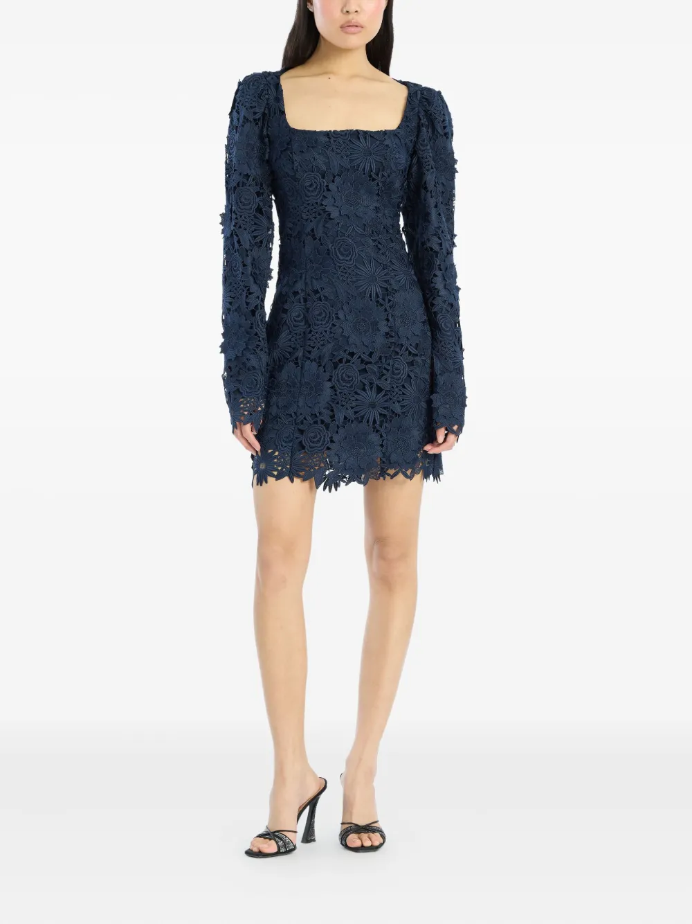 ROTATE BIRGER CHRISTENSEN Mini-jurk verfraaid met kant Blauw