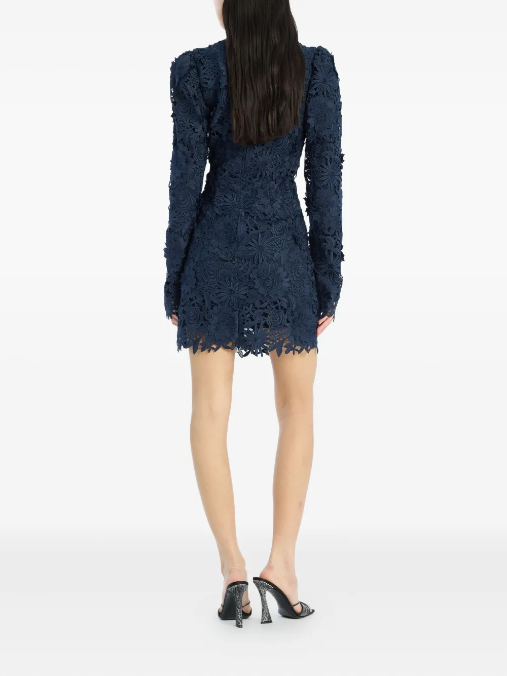 ROTATE BIRGER CHRISTENSEN Mini-jurk verfraaid met kant Blauw