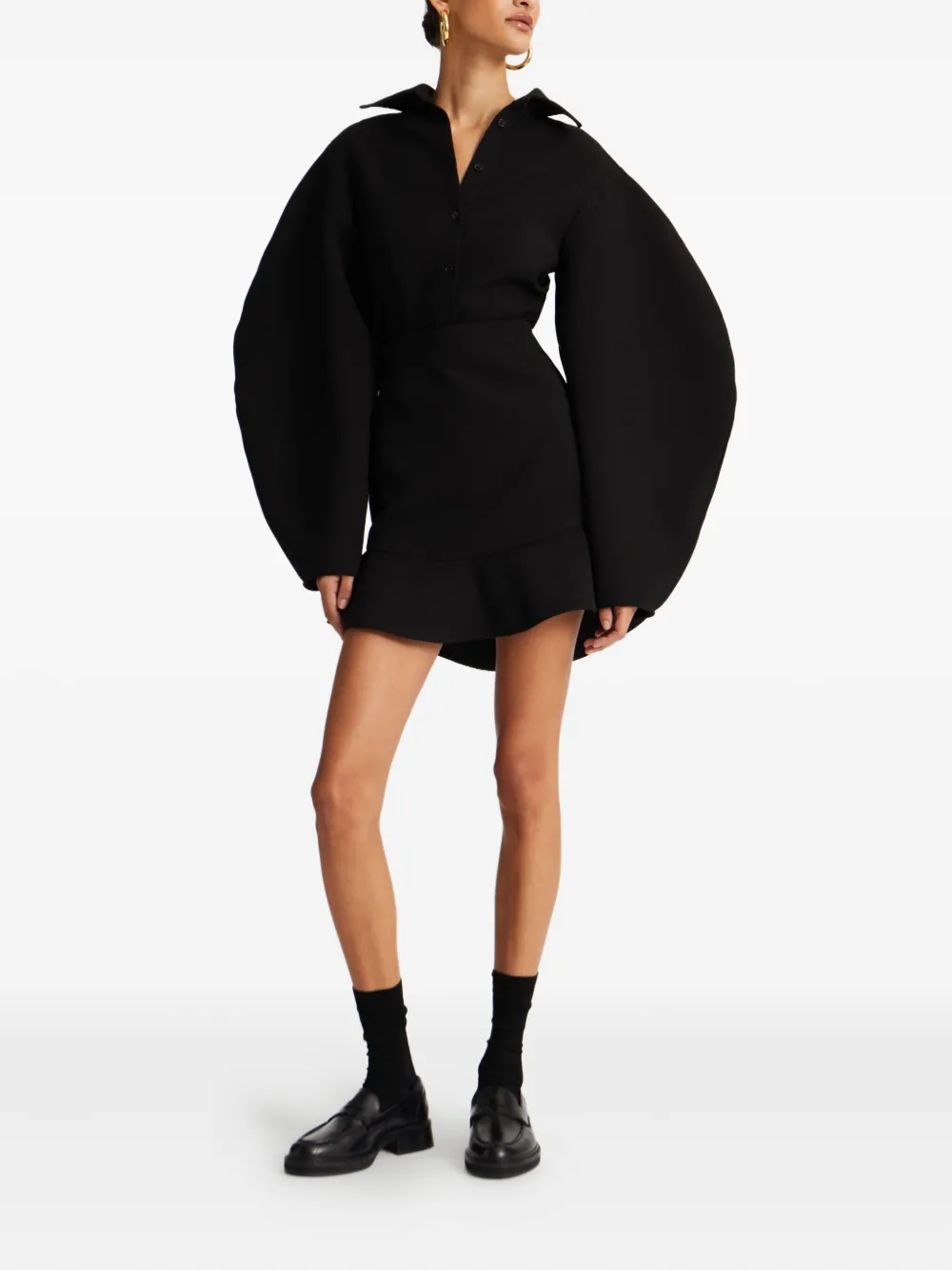 ROTATE BIRGER CHRISTENSEN Mini-rok met ruches Zwart