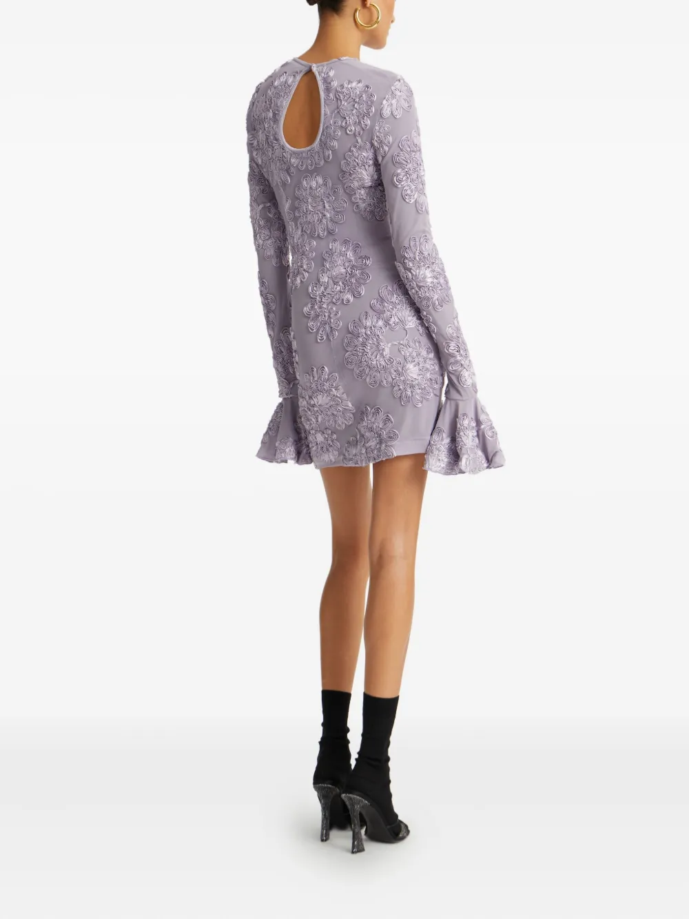 ROTATE BIRGER CHRISTENSEN Mesh jurk met bloemenprint Paars