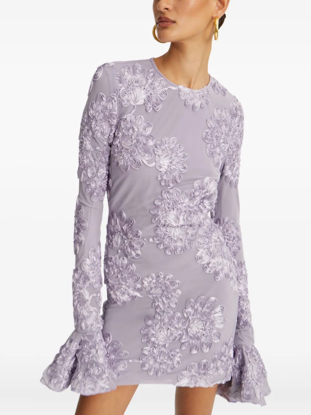 ROTATE BIRGER CHRISTENSEN Mesh jurk met bloemenprint Paars