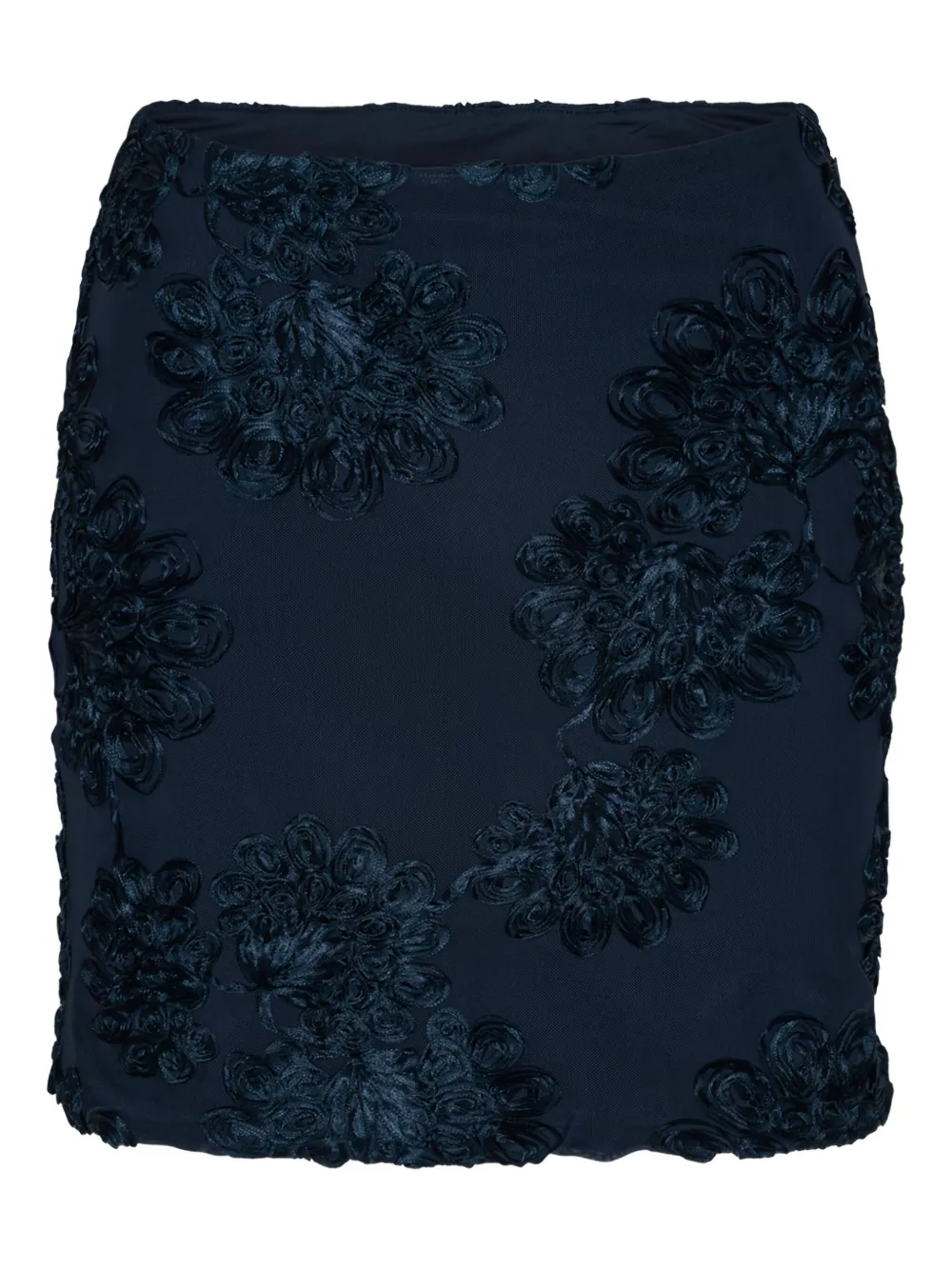 ROTATE BIRGER CHRISTENSEN 3D mini-rok met mesh en bloemen Blauw