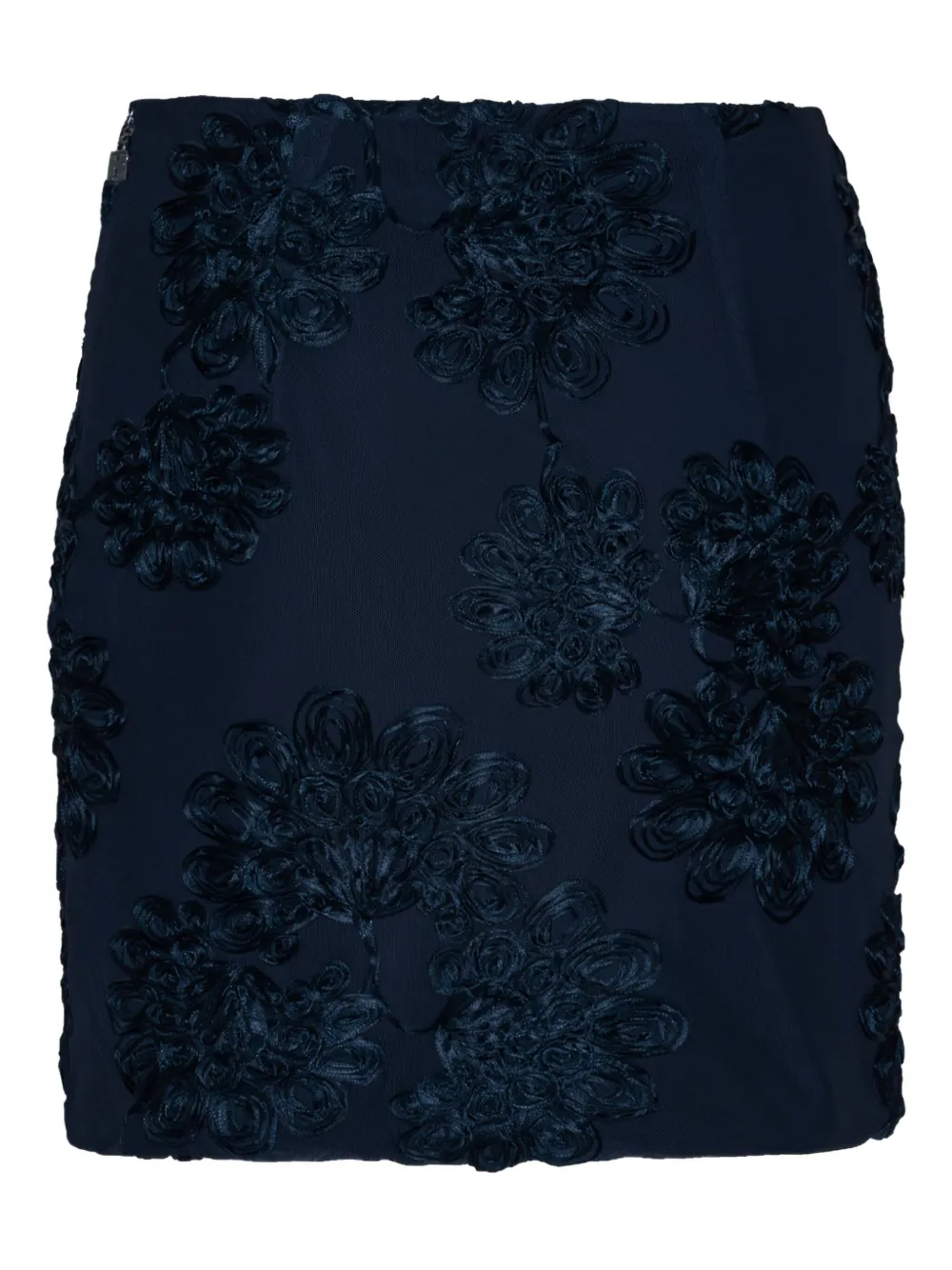 ROTATE BIRGER CHRISTENSEN 3D mini-rok met mesh en bloemen Blauw