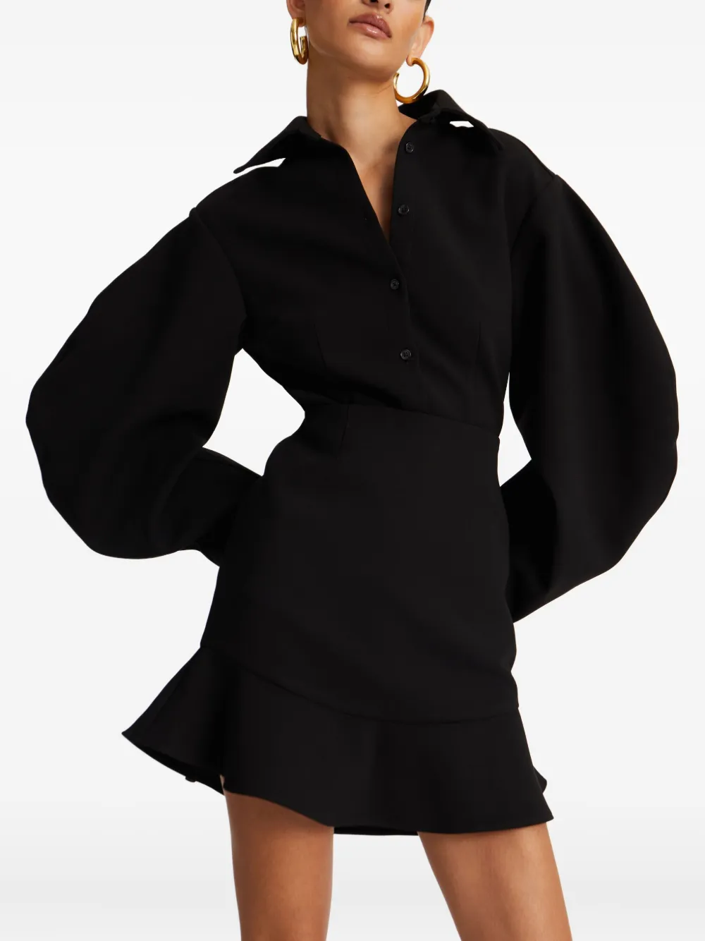 ROTATE BIRGER CHRISTENSEN Blouse met ballonmouwen Zwart