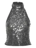 ROTATE BIRGER CHRISTENSEN sequin halter-neck top - Grey