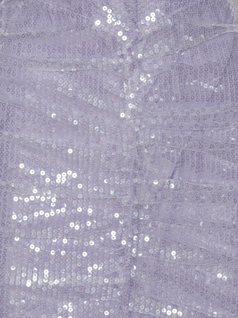 ROTATE BIRGER CHRISTENSEN Midi-jurk met pailletten en hoge hals Paars