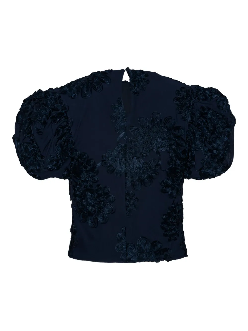 ROTATE BIRGER CHRISTENSEN Top met pofmouwen en bloemenprint Blauw