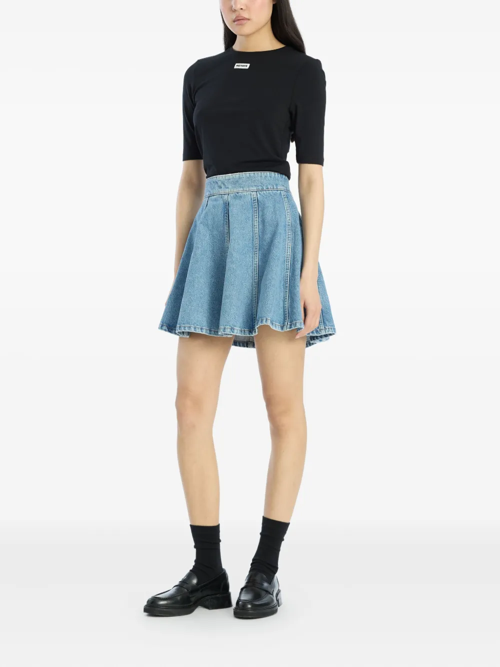 ROTATE BIRGER CHRISTENSEN pleated denim mini skirt | Pleated Skirts | Image 2