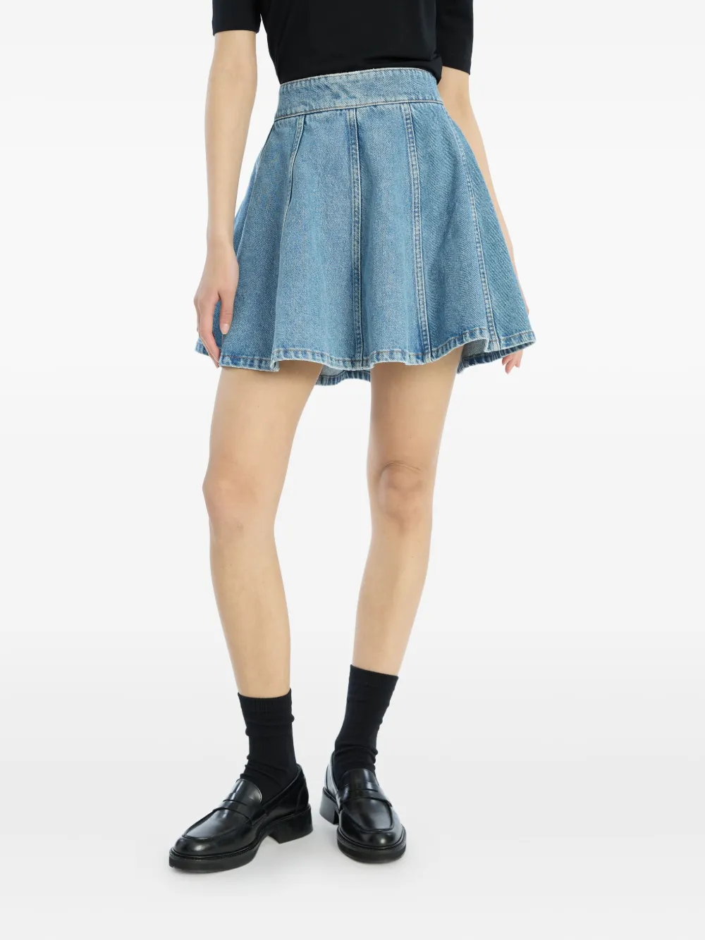 ROTATE BIRGER CHRISTENSEN Minigonna denim plissettata | Abbigliamento | Image 4