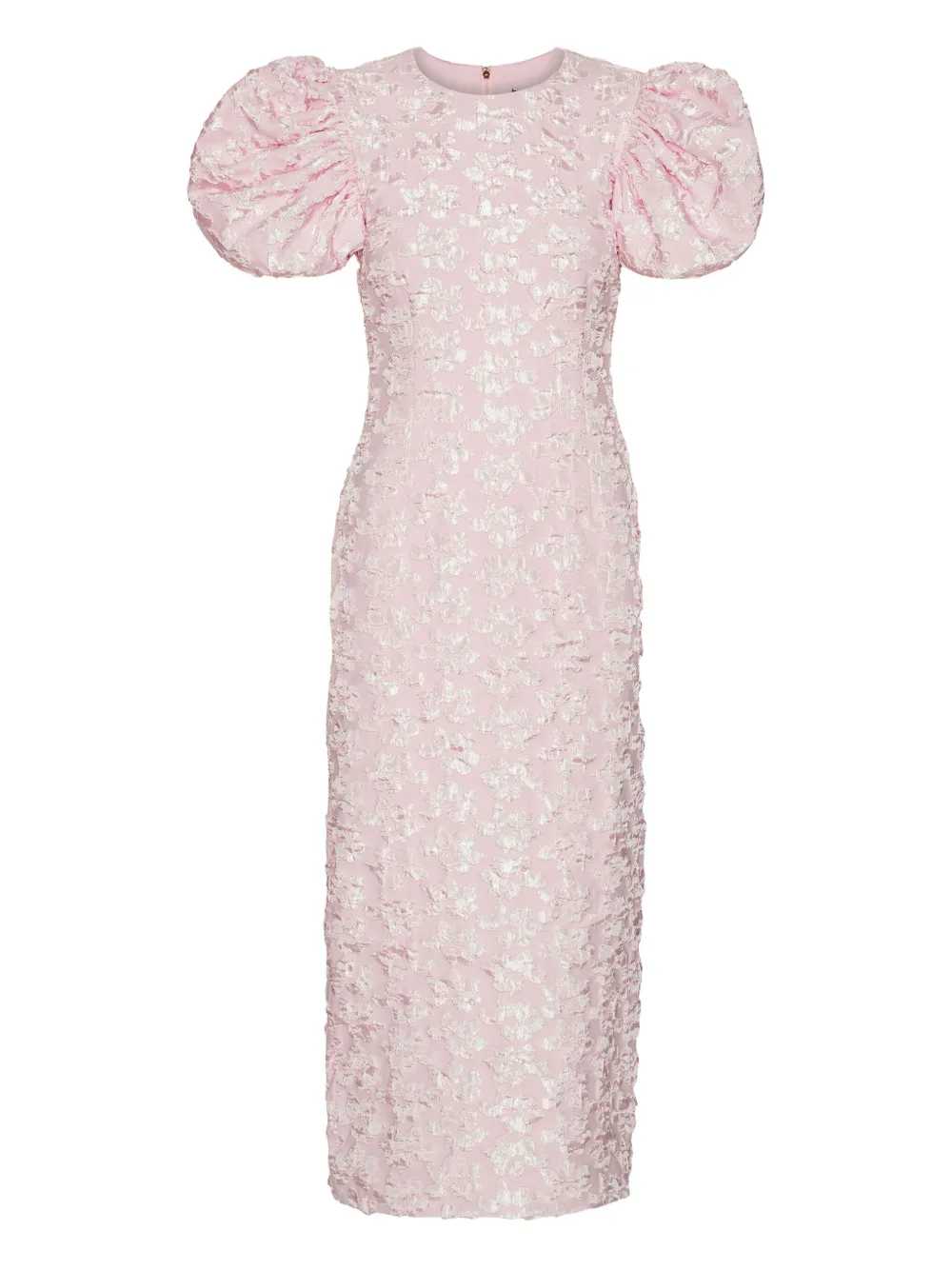 ROTATE BIRGER CHRISTENSEN Maxi-jurk met pofmouwen en jacquard Roze