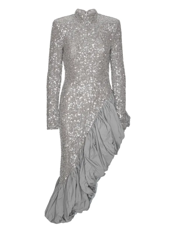 ワンピース ROTATE BIRGER CHRISTENSEN ASYMMETRICAL SILVER DRESS ROTATE BIRGER CHRISTENSEN Asymmetrical Dresses for Women | Lyst