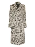 ROTATE BIRGER CHRISTENSEN zebra-print double-breasted coat - Black