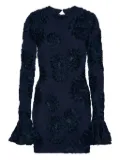 ROTATE BIRGER CHRISTENSEN 3D floral mesh mini dress - Blue