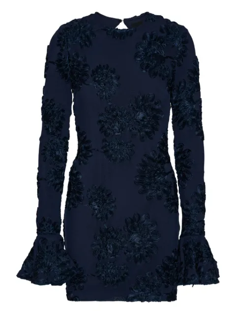 ROTATE BIRGER CHRISTENSEN 3D floral mesh mini dress