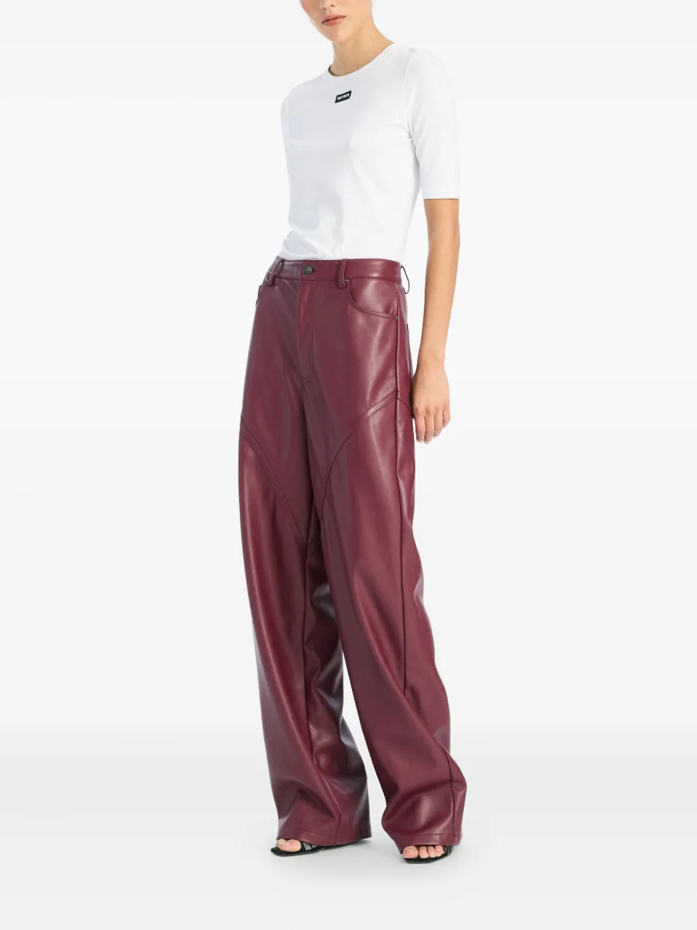 ROTATE BIRGER CHRISTENSEN T-shirt met logopatch Wit